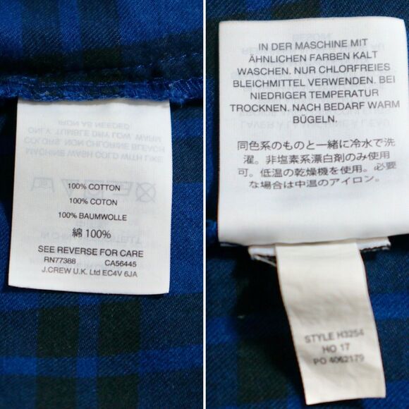 Madewell Size M Wrap-Front Shirt Arion Plaid Collared Blue Black - Picture 11 of 11